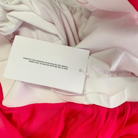 HELMUT LANG Size M Pink Silk Bubble Hem Skirt - Picture 4 of 7